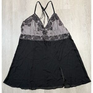 Cacique Lane Bryant Seriously Sexy Lingerie Dress Women 22/24 Black Lace NWT